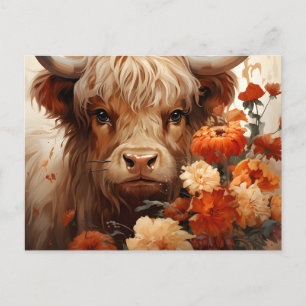 Carte Postale Une série de vaches florales Highland Design 1