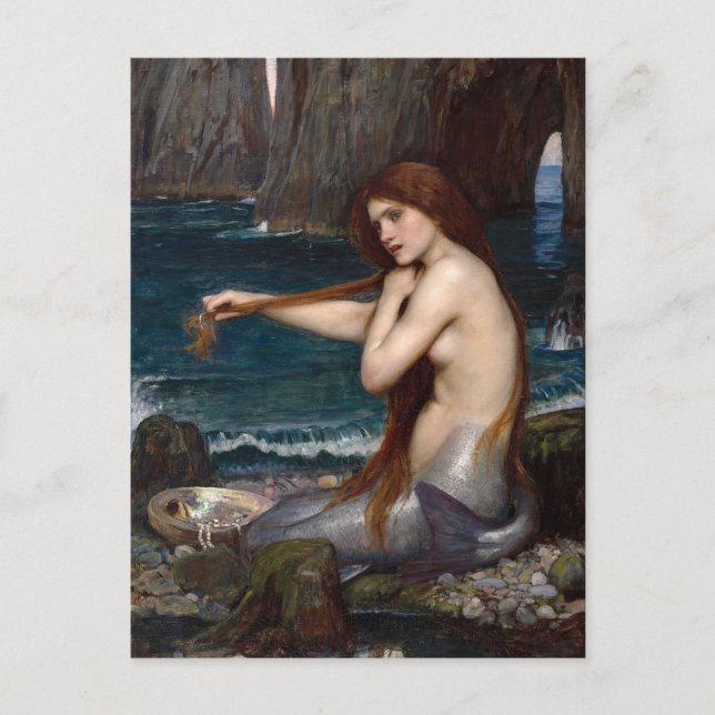 Carte Postale Une sirène | John William Waterhouse (Devant)