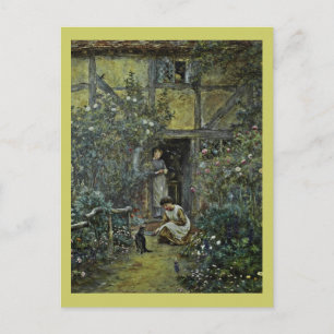 Carte Postale Une soucoupe de crème pour Kitty