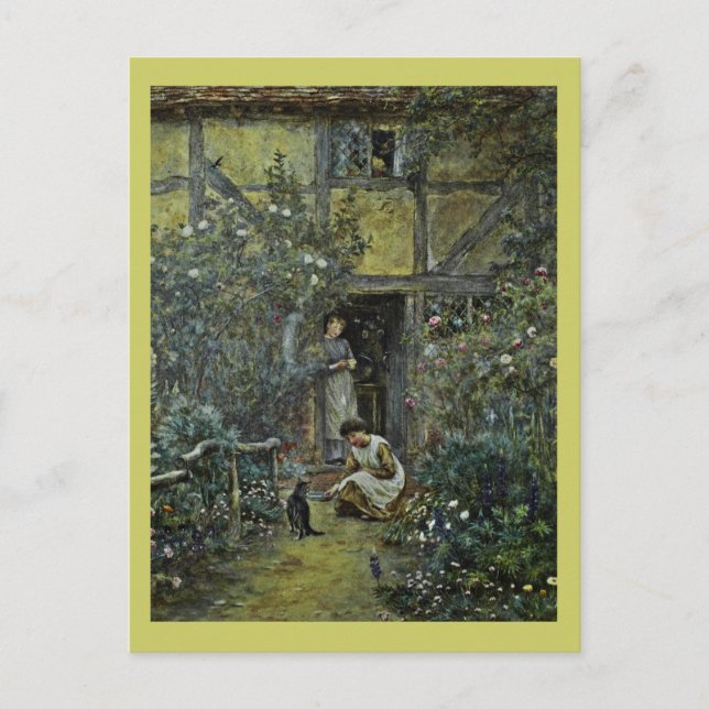 Carte Postale Une soucoupe de crème pour Kitty (Devant)