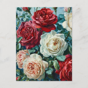 Carte Postale Une splendeur rose. Bouquet floral de roses.