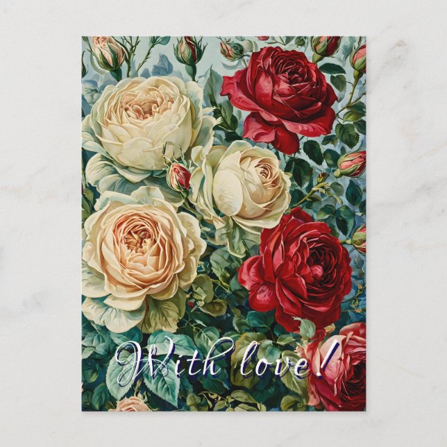 Carte Postale Une splendeur rose. Bouquet floral de roses. (Devant)