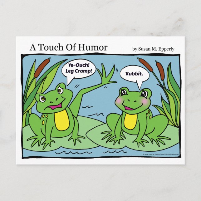 Carte Postale "Une touche d'Humour" Frogs Massage Comique (Devant)
