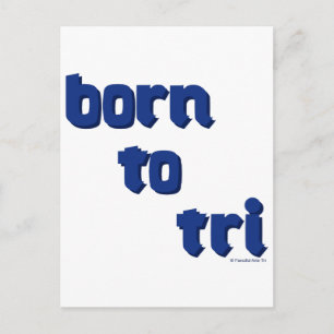 Carte Postale Une variété de produits avec le logo "born to tri"
