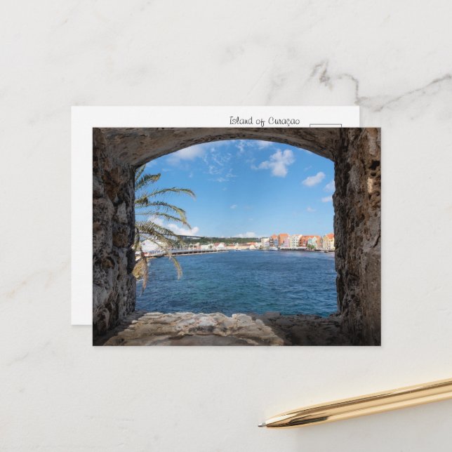 Carte Postale Une vue de Curaçao (Devant/Arrière en situation)
