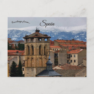 Carte Postale Une vue de la vieille ville de Ségovie en Espagne