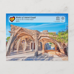 Carte Postale UNESCO - Antoni Gaud, Crypte à la Colonia G ￼ ell