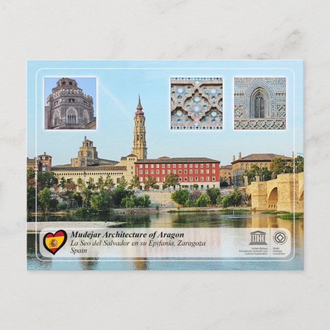 Carte Postale UNESCO Cathédrale du Sauveur de Saragosse (La Seo) (Devant)
