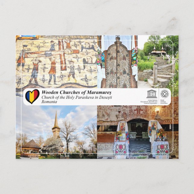 Carte Postale UNESCO - Église Sainte-Parascève à Desesti (Devant)