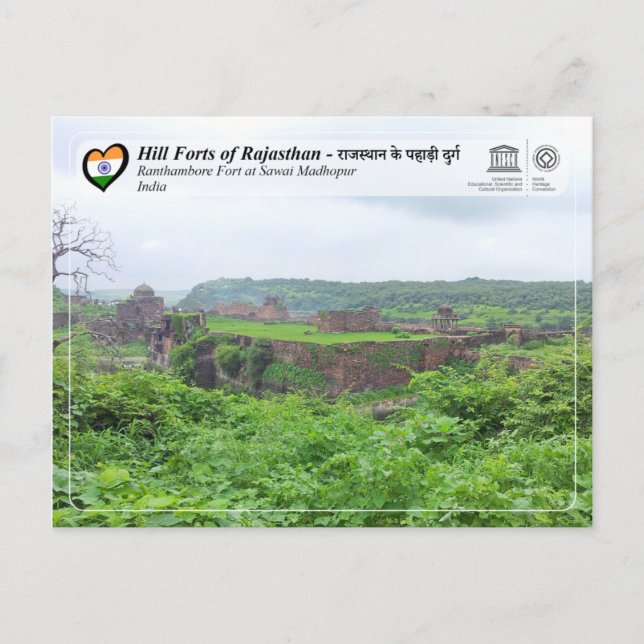 Carte Postale UNESCO, Forts des collines du Rajasthan - Fort de  (Devant)