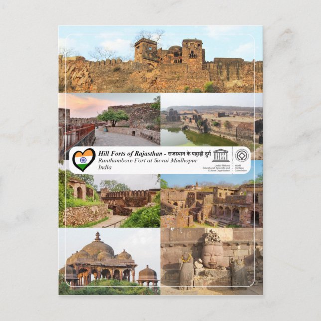 Carte Postale UNESCO, Forts des collines du Rajasthan - Fort de  (Devant)