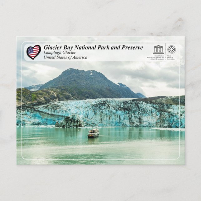 Carte Postale UNESCO - Glacier Bay NP - Glacier Lamplugh (Devant)