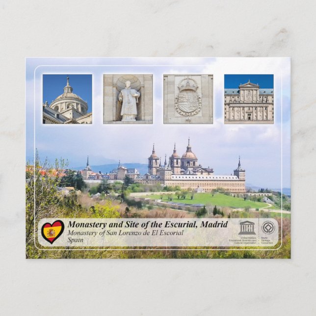 Carte Postale UNESCO - Monastère de San Lorenzo de El Escorial (Devant)