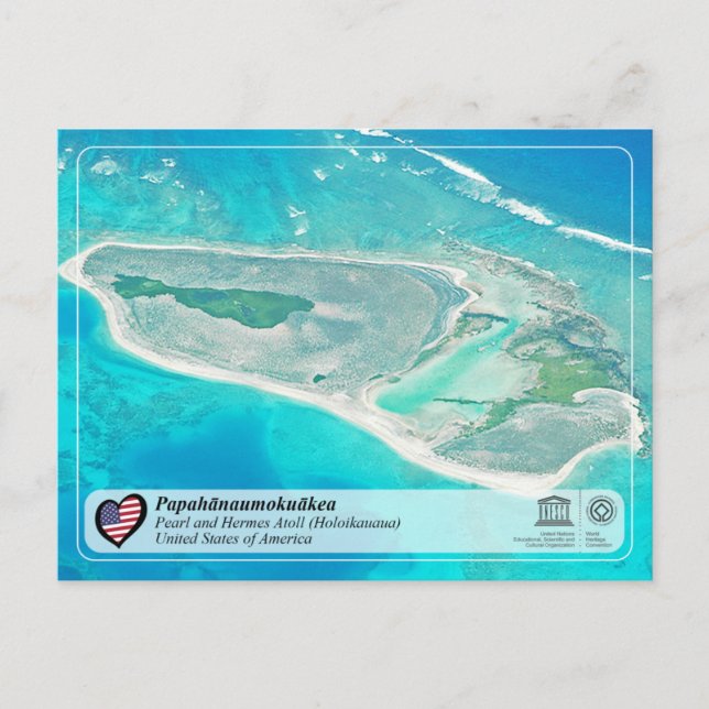 Carte Postale UNESCO Papahānaumokuākea - Atoll Pearl et Hermes (Devant)