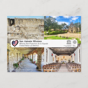 Carte Postale UNESCO - San Antonio - Mission Espada