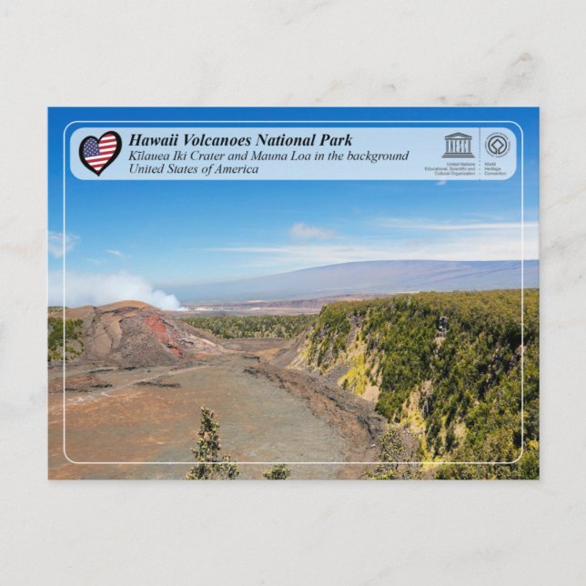 Carte Postale UNESCO - Volcans d'Hawaii - Mauna Loa et Kīlauea  (Devant)