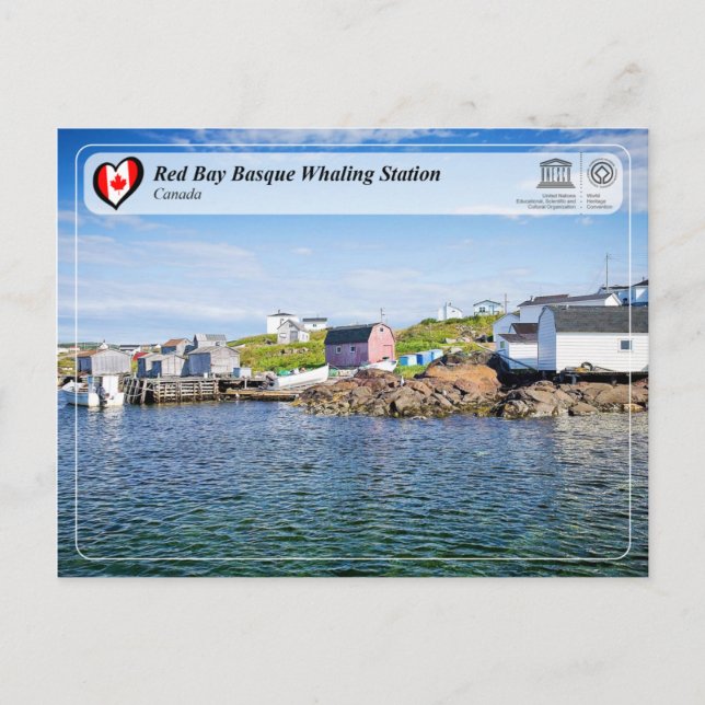 Carte Postale UNESCO WHERE - Station baleinière basque de Red Ba (Devant)