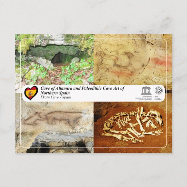Carte Postale UNESCO WHIS - Grotte Ekain / Cueva de Ekain (Devant)