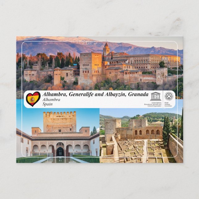 Carte Postale UNESCO WHS - Alhambra, Grenade (Devant)