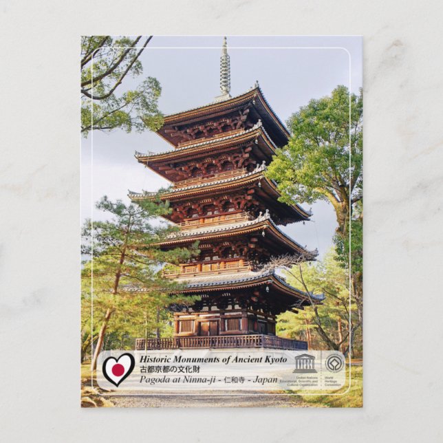 Carte Postale UNESCO WHS - Ancien Kyoto - Ninna-ji - 仁和寺 (Devant)