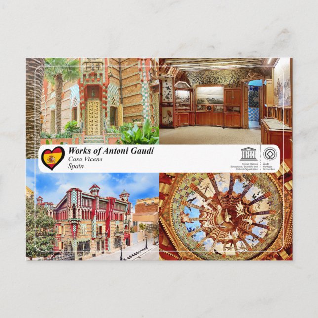 Carte Postale UNESCO WHS - Antoni Gaudí - Casa Vicens (Devant)