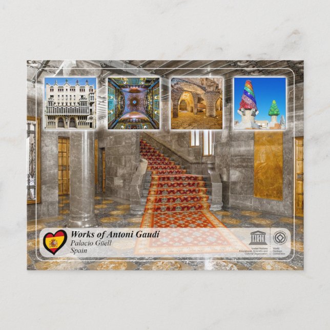 Carte Postale UNESCO WHS - Antoni Gaudí - Palacio Güell (Devant)