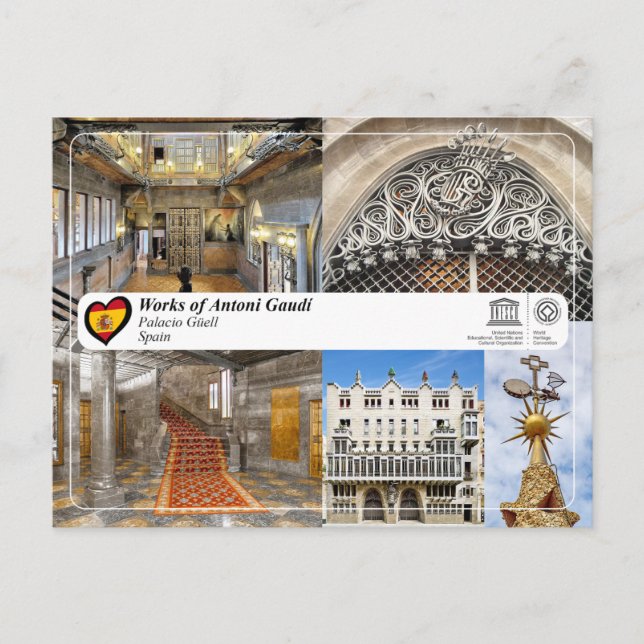 Carte Postale UNESCO WHS - Antoni Gaudí - Palais Güell (Devant)