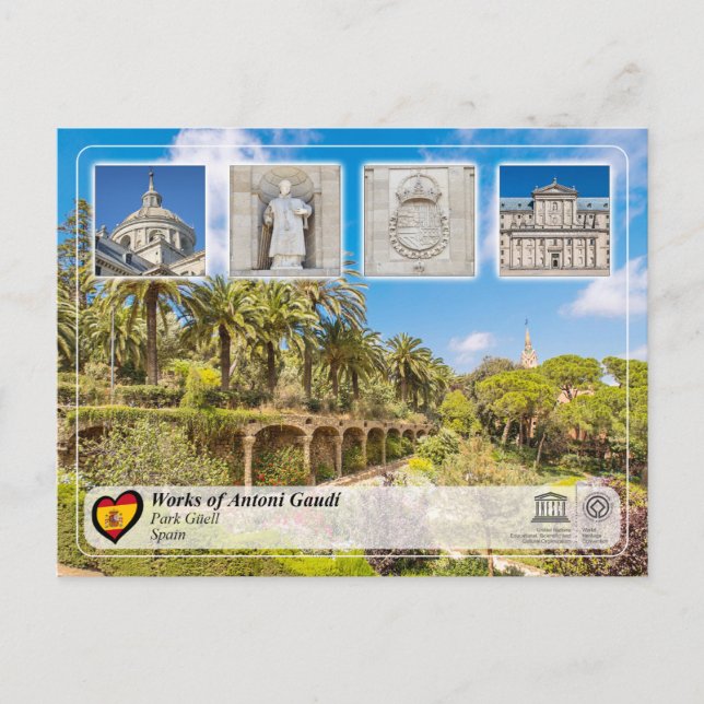 Carte Postale UNESCO WHS - Antoni Gaudí - Parc Güell (Devant)