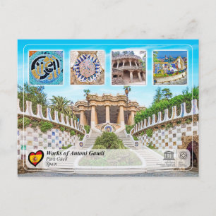 Carte Postale UNESCO WHS - Antoni Gaudí - Parc Güell
