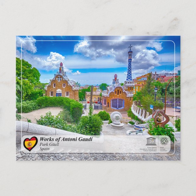 Carte Postale UNESCO WHS - Antoni Gaudí - Parc Güell (Devant)