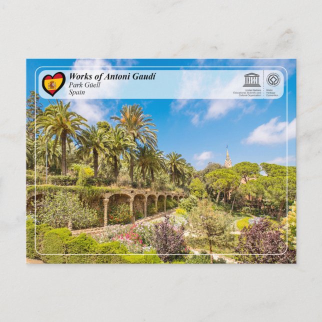 Carte Postale UNESCO WHS - Antoni Gaudí - Parc Güell (Devant)