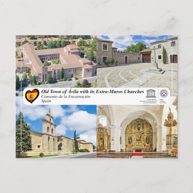 Carte Postale UNESCO WHS - Ávila - Couvent de l'Incarnation (Devant)