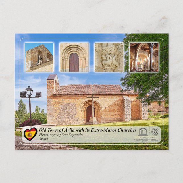 Carte Postale UNESCO WHS - Ávila - Hermitage de San Segundo (Devant)