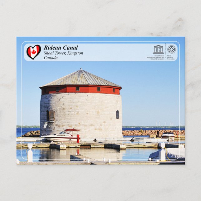 Carte Postale UNESCO WHS - Canal Rideau - Tour Shoal, Kingston (Devant)
