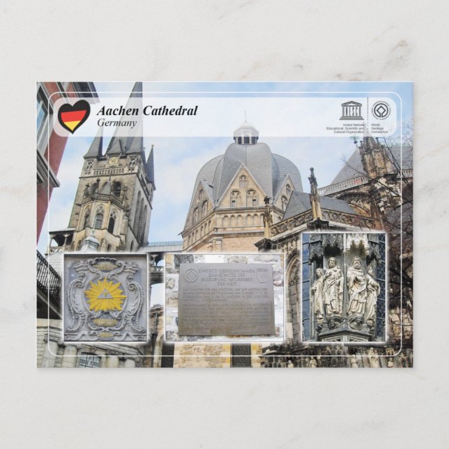 Carte Postale UNESCO WHS - Cathédrale d'Aachen (Devant)