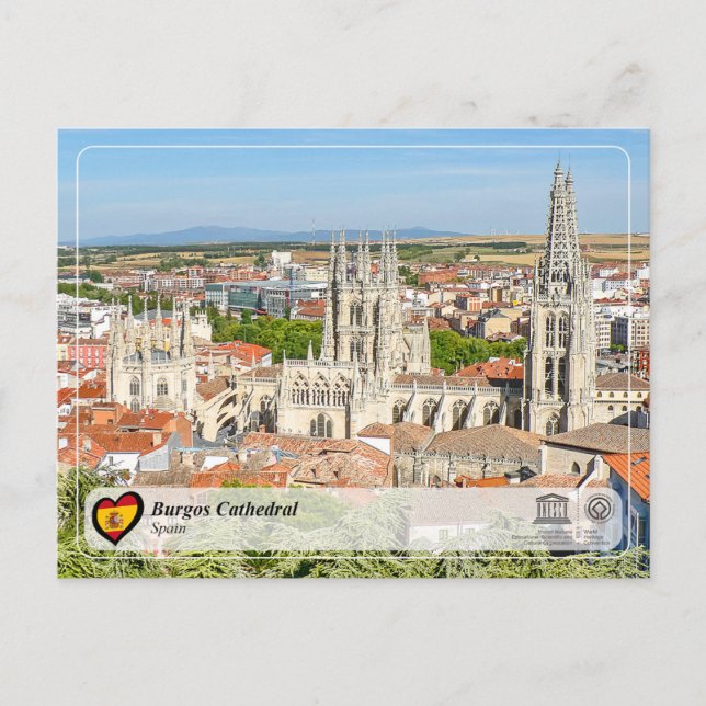 Carte Postale UNESCO WHS, Cathédrale de Burgos / Catedral de Bur (Devant)