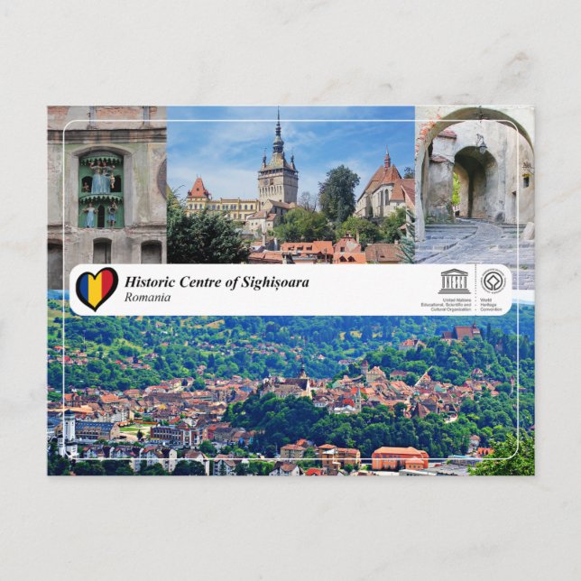Carte Postale UNESCO WHS - Centre historique de Sighisoara (Devant)