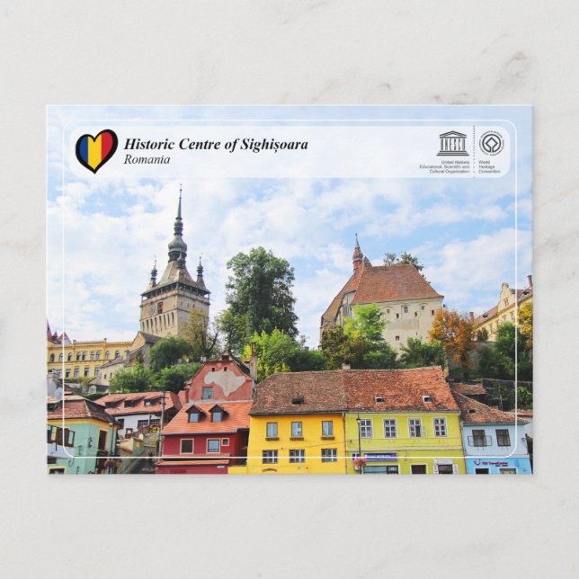 Carte Postale UNESCO WHS - Centre historique de Sighisoara (Devant)