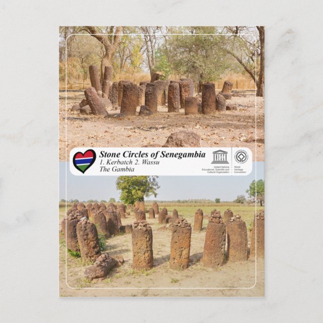Carte Postale UNESCO WHS - Cercles de pierre de Sénégal (Devant)