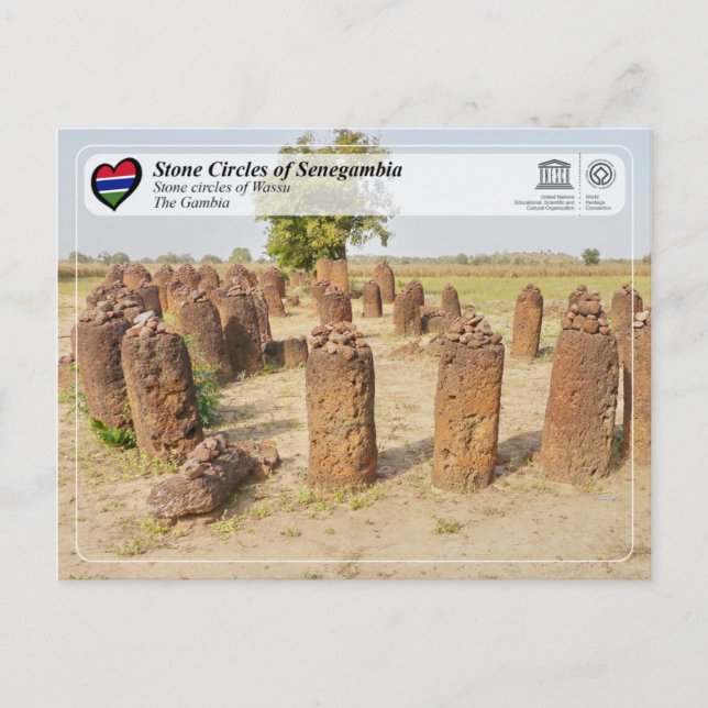 Carte Postale UNESCO WHS - Cercles de pierre de Sénégal - Wassu (Devant)