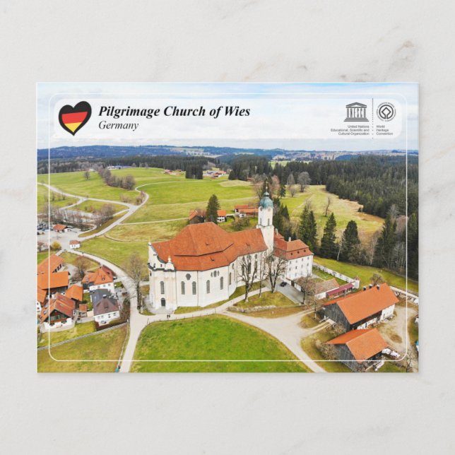 Carte Postale UNESCO WHS - Église de pèlerinage de Wies (Devant)