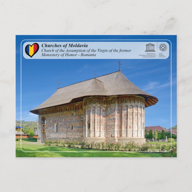 Carte Postale UNESCO WHS - Églises de Moldavie - Humor (Devant)