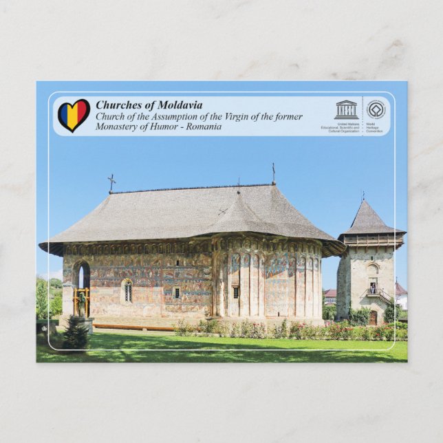 Carte Postale UNESCO WHS - Églises de Moldavie - Humor (Devant)