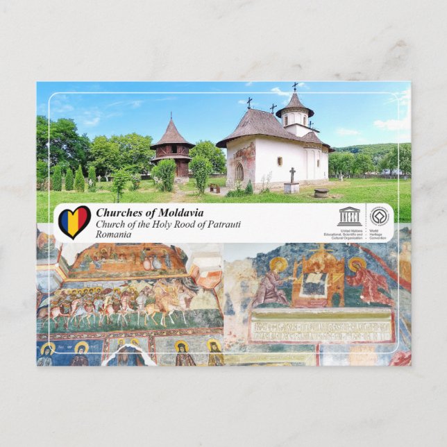 Carte Postale UNESCO WHS - Églises de Moldavie - Pătrăuți (Devant)