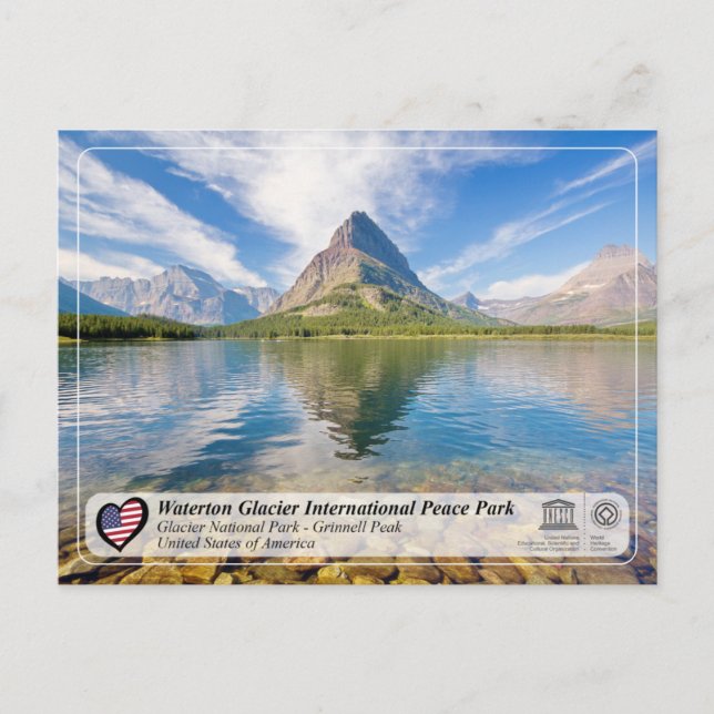 Carte Postale UNESCO  WHS - Glacier NP - Mont Grinnell (Devant)
