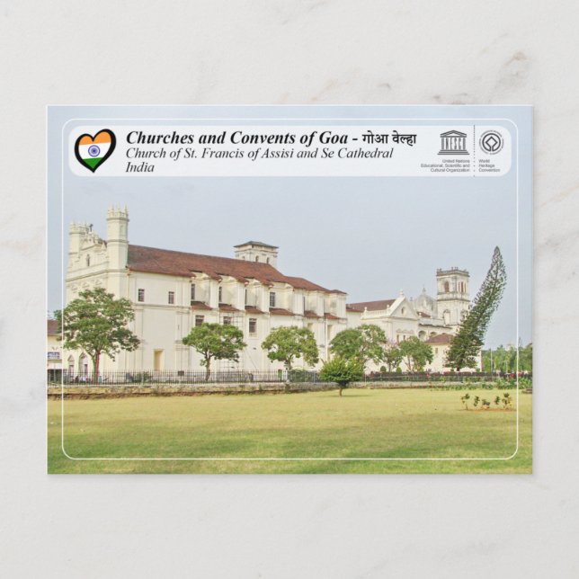 Carte Postale UNESCO WHS - Goa - Eglise Saint François d'Assise (Devant)