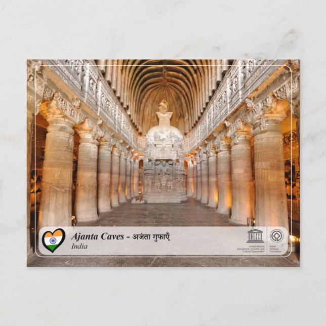 Carte Postale UNESCO WHS - Grottes d'Ajanta (Devant)