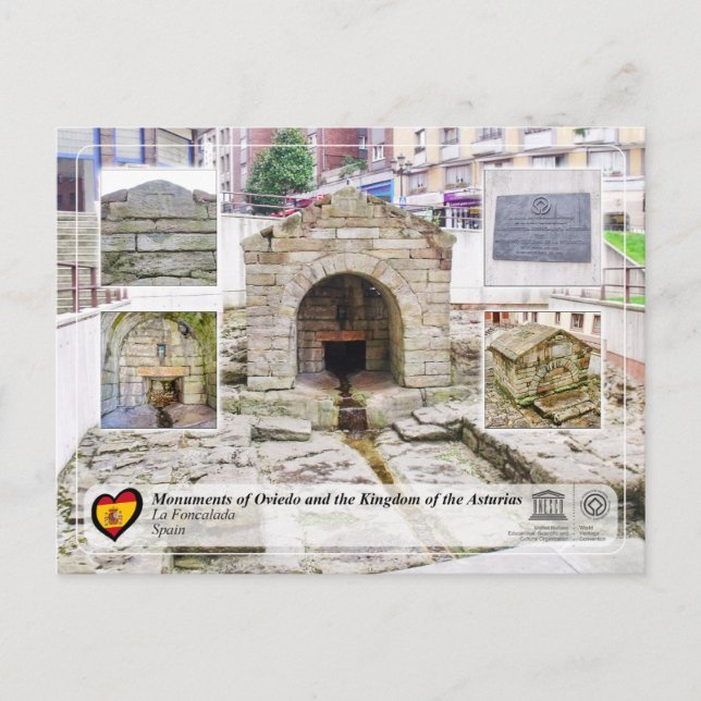 Carte Postale UNESCO WHS - La Source de Foncalada (Devant)