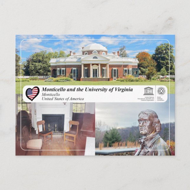 Carte Postale UNESCO WHS - Monticello (Devant)