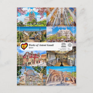 Carte Postale UNESCO WHS - OEuvres d'Antoni Gaudi